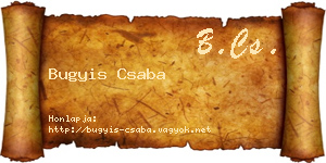 Bugyis Csaba névjegykártya